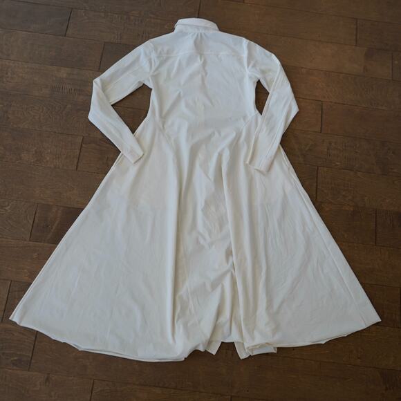 Athleta‎ XXS Cosmic Layer Dress, White Long Dress Shirtdress Button, Work - Picture 5 of 5